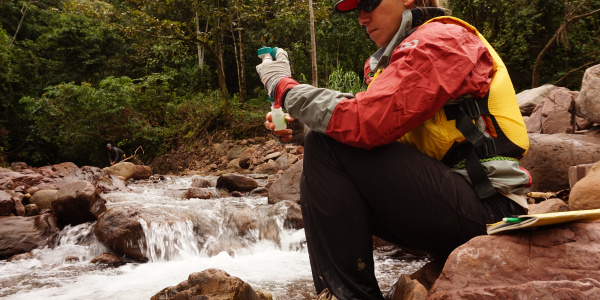 Alice Hill samples water